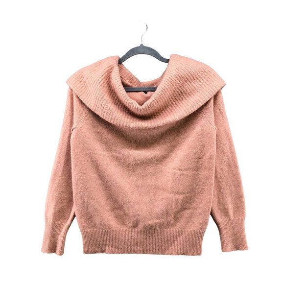 Uniqlo Sweaters - Uniqlo Wool Stretch Sweater Womens M Pink Cowl Neck Lightweight